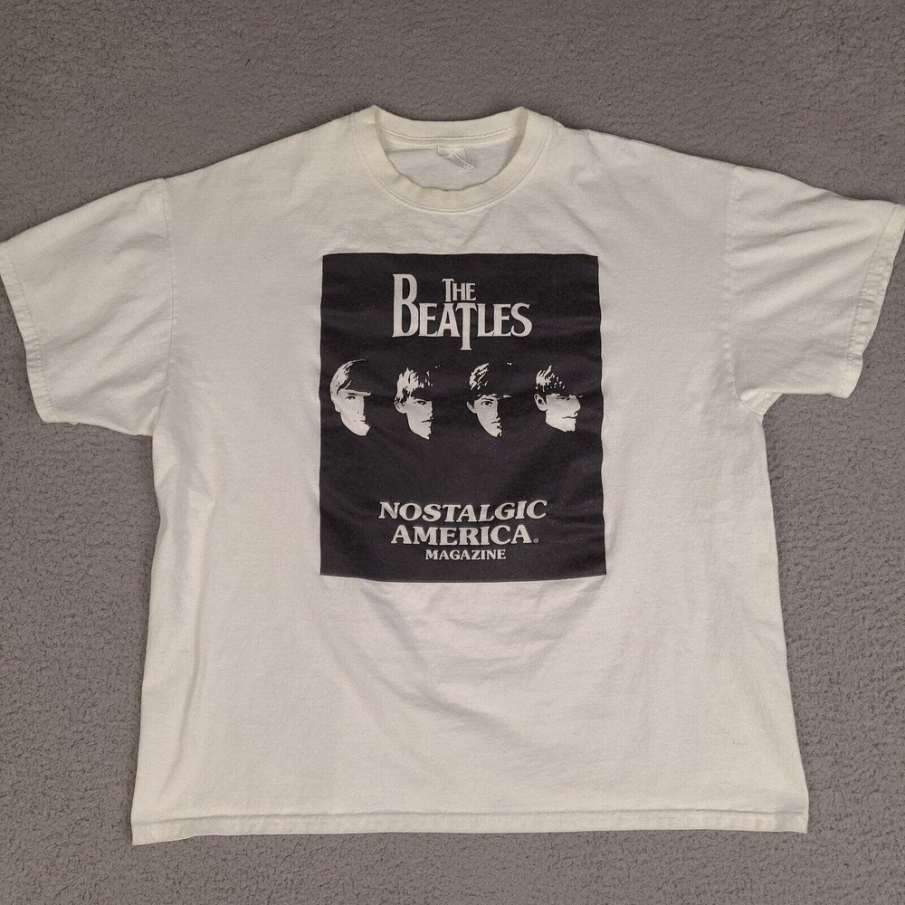 The‎ Beatles Nostalgic America Magazine T-Shirt Adult XL White Short Sleeve